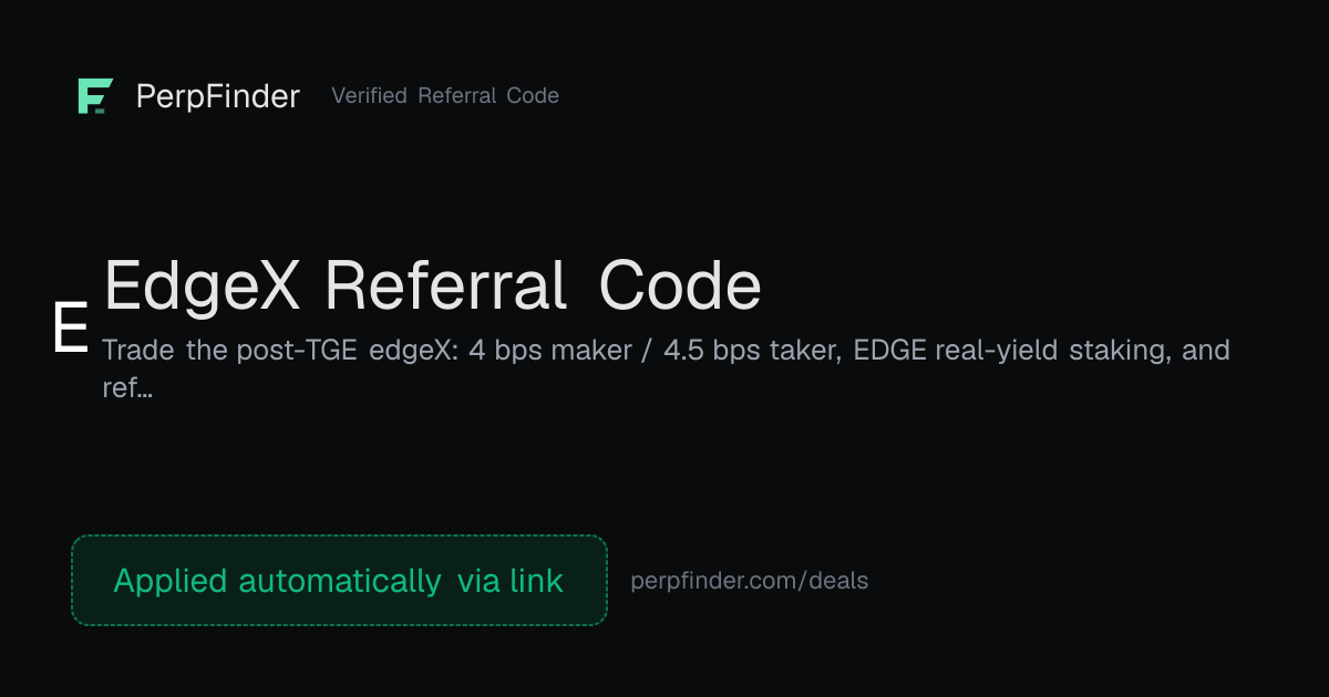 edgeX Referral Code — EDGE Staking & Fee Guide (2026)