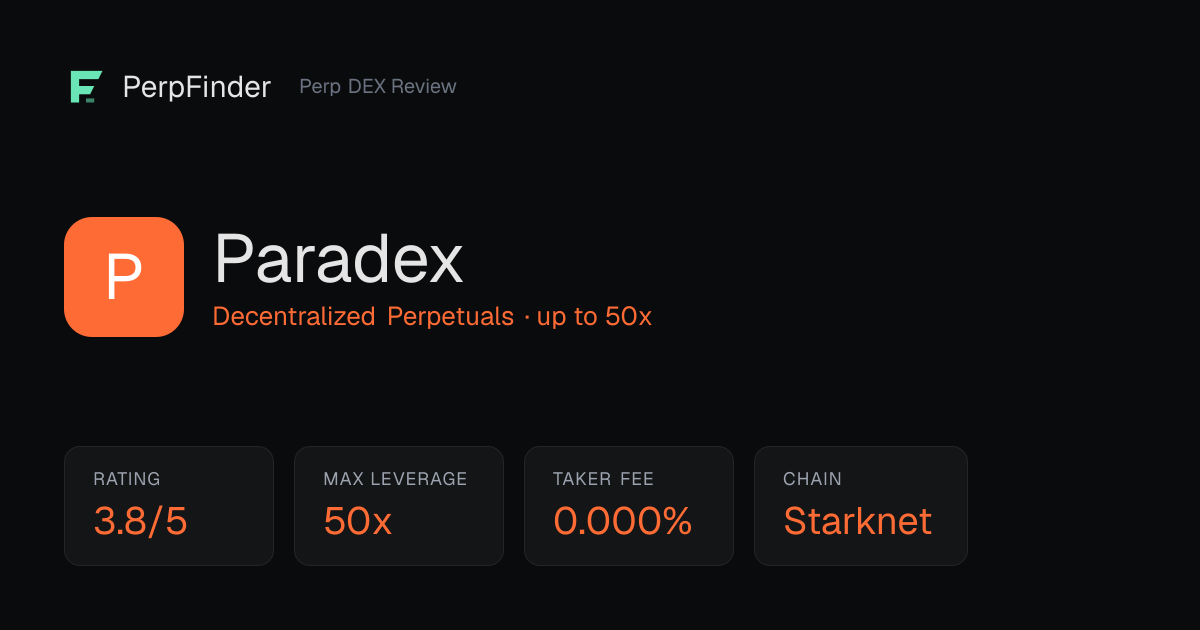 Paradex Stats 2026: Volume, OI & Fees